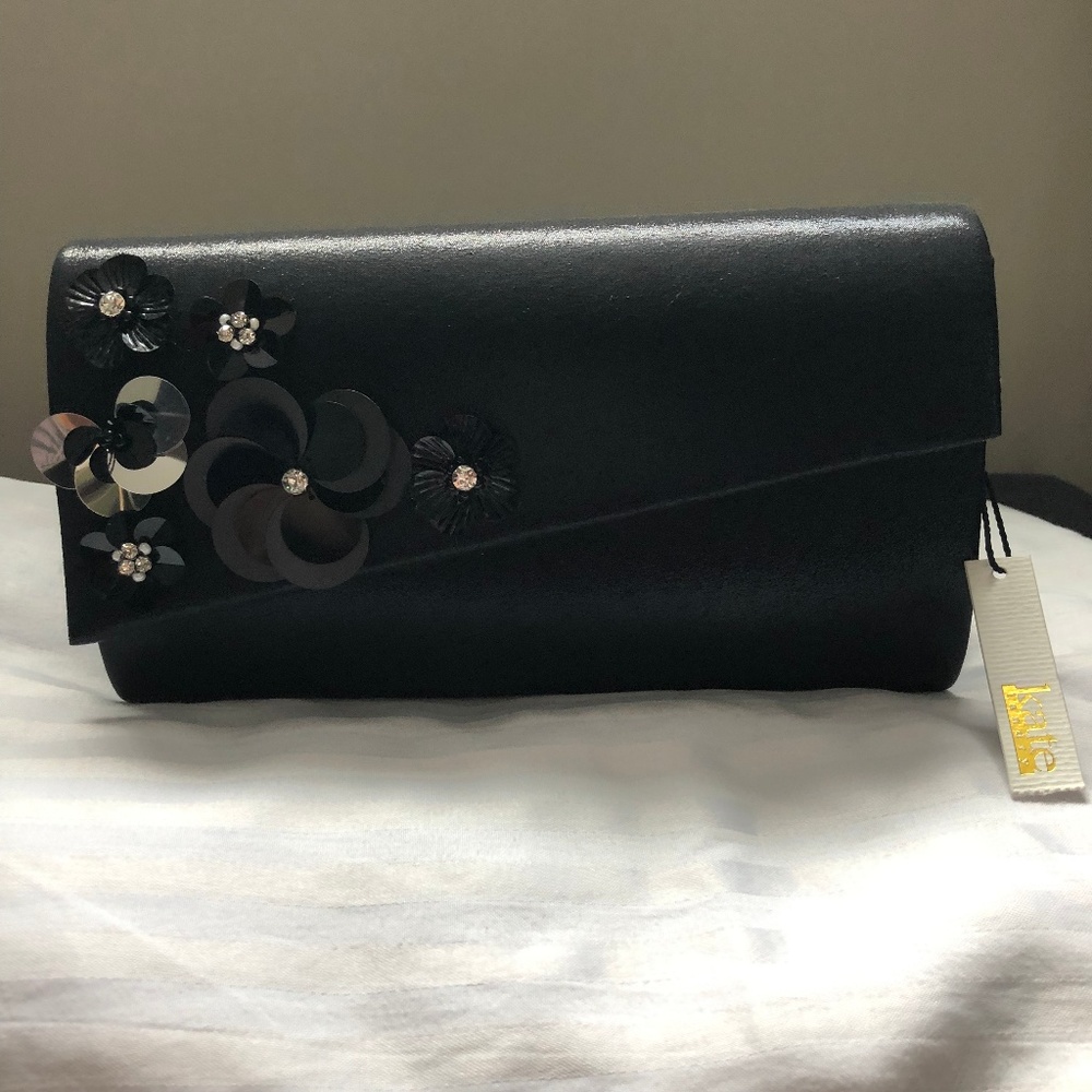 NWT! Kate Landry Satin Clutch w/ Removable Strap